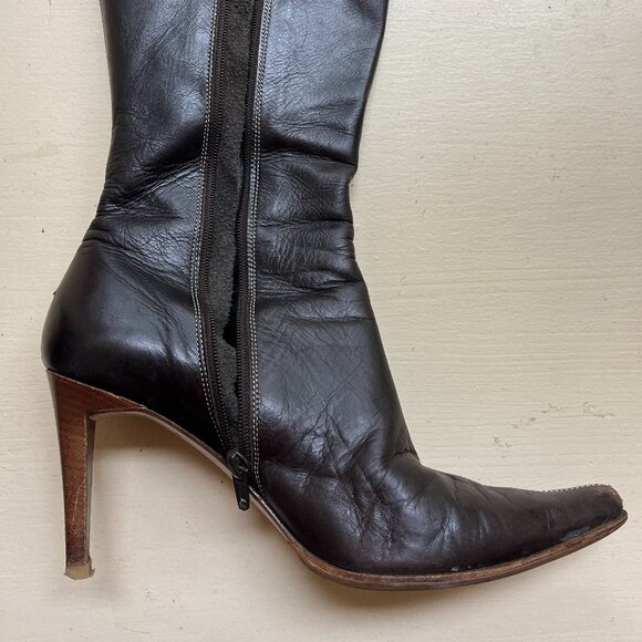 Kenneth Cole NY Point Break II Leather Stiletto boots - Picture 8 of 10